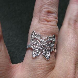 Wing Magic Ring 8  butterfly sterling silver